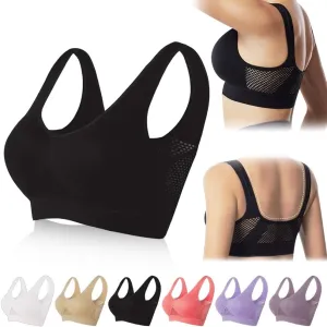 Breathable Cool Liftup Air Bra 2025 Upgrade Wireless Mesh Sport Bras for Women, Soft Anti Sagging Comfortable Bras