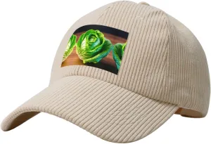 Bright Cabbage Women's Men'sCorduroy Casual Everyday Baseball Capwith Adjustable Straps Vintage Sun Cap for