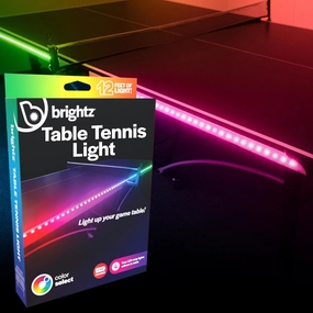 Brightz LED Ping Pong Table Light - Electrify Your Gameplay Experience! 12-Foot Light Strip for Ping Pong Tables - Color Changing or Solid Color Modes (Table Not Included)