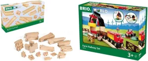 BRIO 33719 Farm Railway Playset and 33772 50-Piece Special Track Pack | FSC-Certified Wood | Expandable Tracks | Develops Skills Through Play