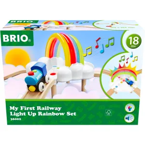 BRIO My First Railway Light Up Rainbow Set 11 Pieces With Light and Sound Toddler Toys Best Seller 18m 