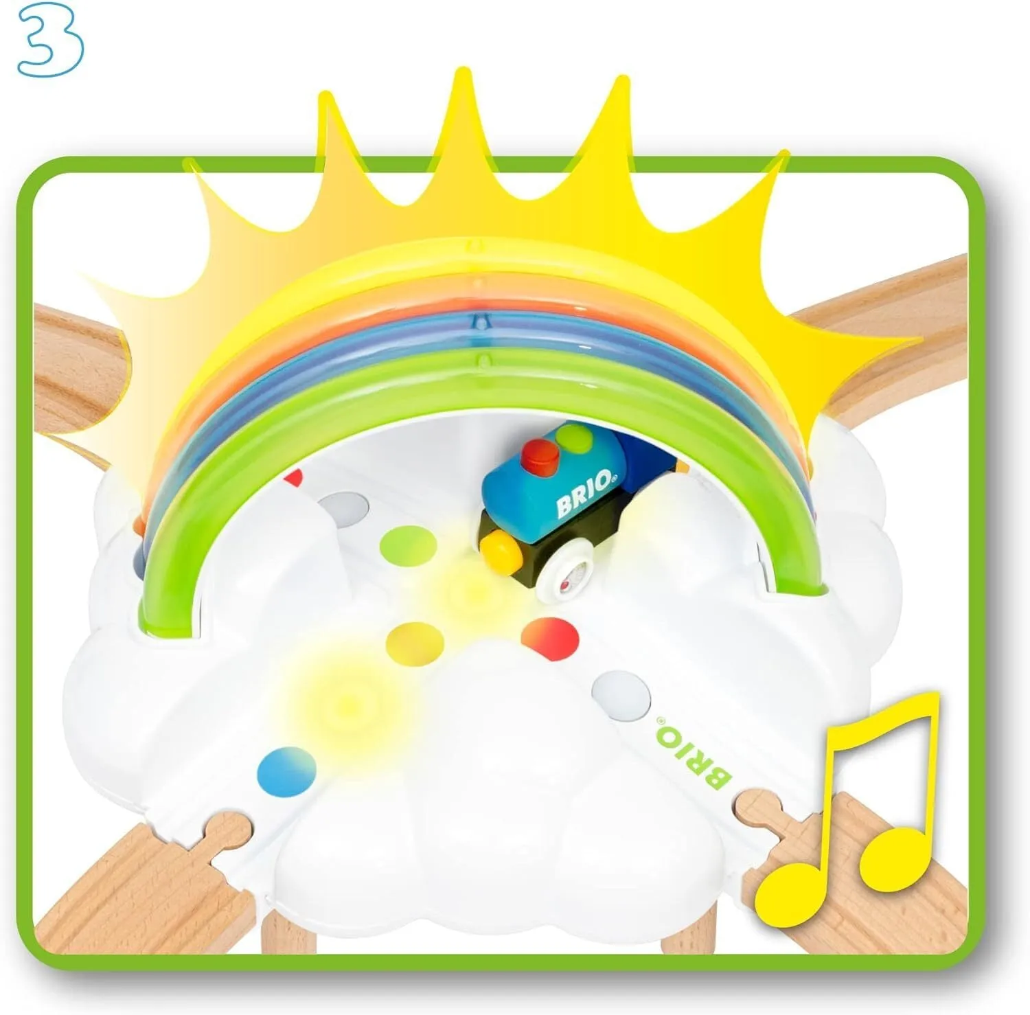 BRIO My First Railway Light Up Rainbow Set 11 Pieces With Light and Sound Toddler Toys Best Seller 18m 