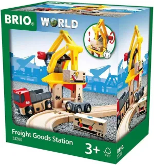 BRIO World - 33280 Freight Goods Station | Versatile Toy Train Set for Kids | Interactive Play | Sustainable Wood Construction | Ideal for Toddlers Aged 3 and Up