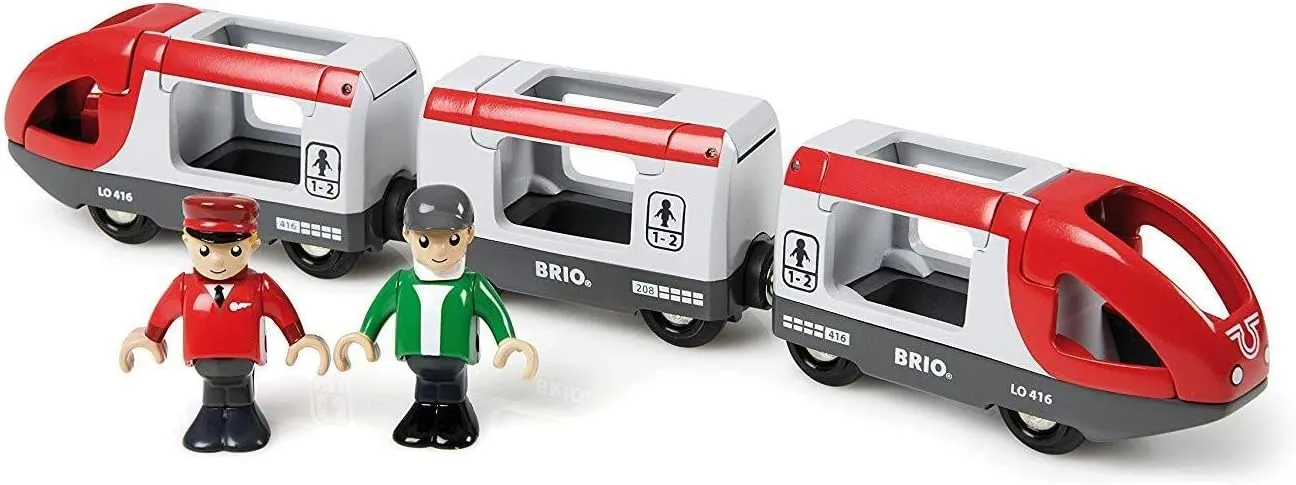 BRIO World 33505 - Travel Train Set - Premium 5 Piece Wooden Toy Set for Toddlers | Ideal Birthday Compatible with All BRIO Railway Toys
