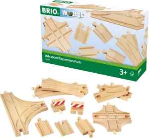 BRIO World Advanced Expansion Pack - 11-Piece Wooden Train Track - FSC-Certified - Compatible with All Railways - Includes Wooden Tracks & Switches for Interactive Railway Fun - Ages 3 & Up