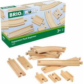 BRIO World 33401 Beginner's Expansion Pack | 11-Piece Kids Wooden Train Track Set | Enhances Motor Skills | Compatible with All Train Sets | Certified Sustainable Wood | Perfect for Ages 3 