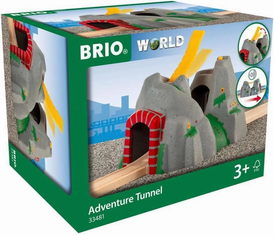 BRIO World - 33481 Adventure Tunnel - Interactive Toy Train Accessory for Kids | Enhances Motor Skills | Compatible with All BRIO Train Sets | FSC-Certified Beech Wood | Ideal for Ages 3 and Up