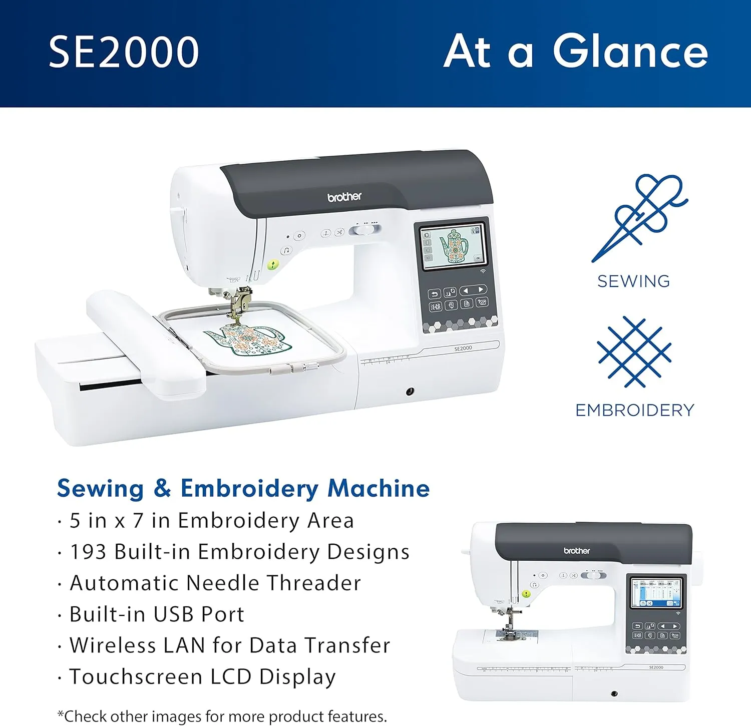 Brother SE2000 Computerized Sewing and Embroidery Machine