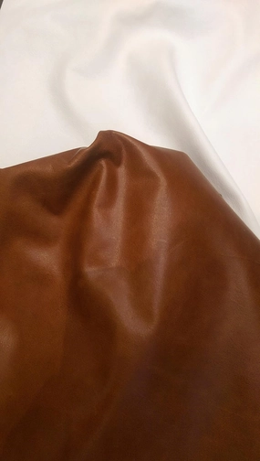 Brown Leather Piece Cutting 12 inch Square Two Tone Soft Handbag Garment Italian Cowhide Genuine Leather Hide Skin NAT Leathers (12" x 12")