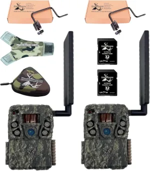 Browning Defender Vision Pro AI Trail Camera Universal Mounting System Double Bundle with 2pc 32GB SD Cards, a High-Speed Card Reader and case