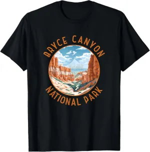 Bryce Canyon National Park Illustration Distressed Circle T-Shirt