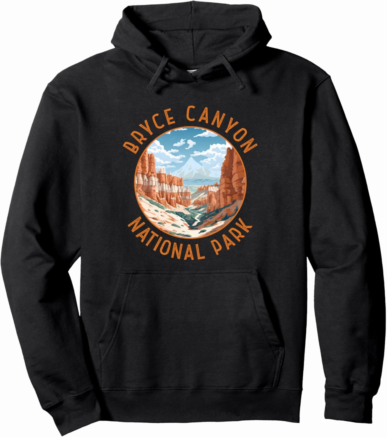 Bryce Canyon National Park Illustration Distressed Circle Pullover Hoodie