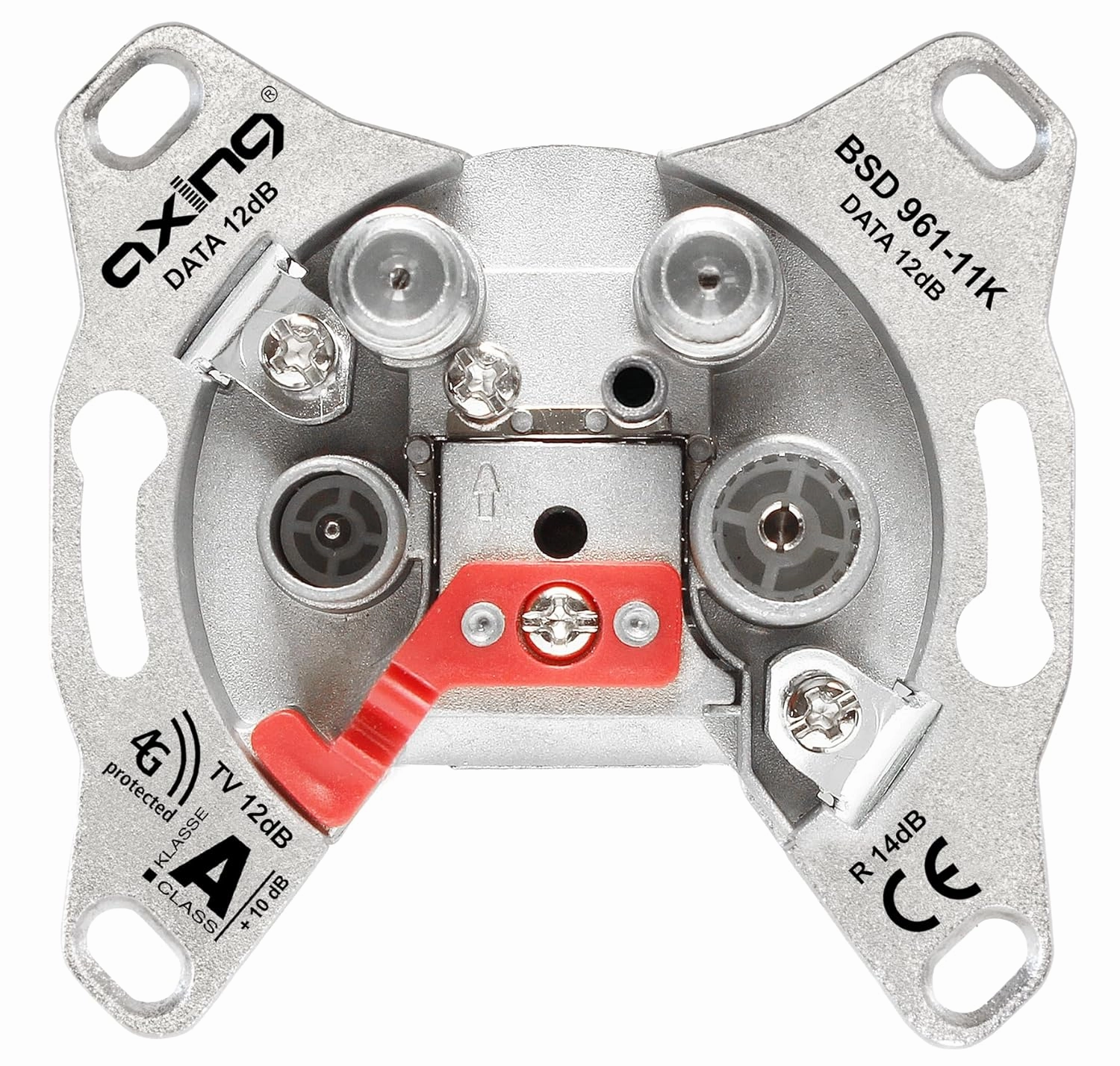 BSD 961-11K Multimedia Socket 4-Port (End Socket, TV/R/Data/Data) for Cable TV/Modem Nitin