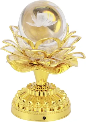 Buddha Lotus Lamp, 7 Colorful LED Buddhist Light with Battery Operated Buddha Hall Supplies for Home Cabinet Meditation Altar Decor