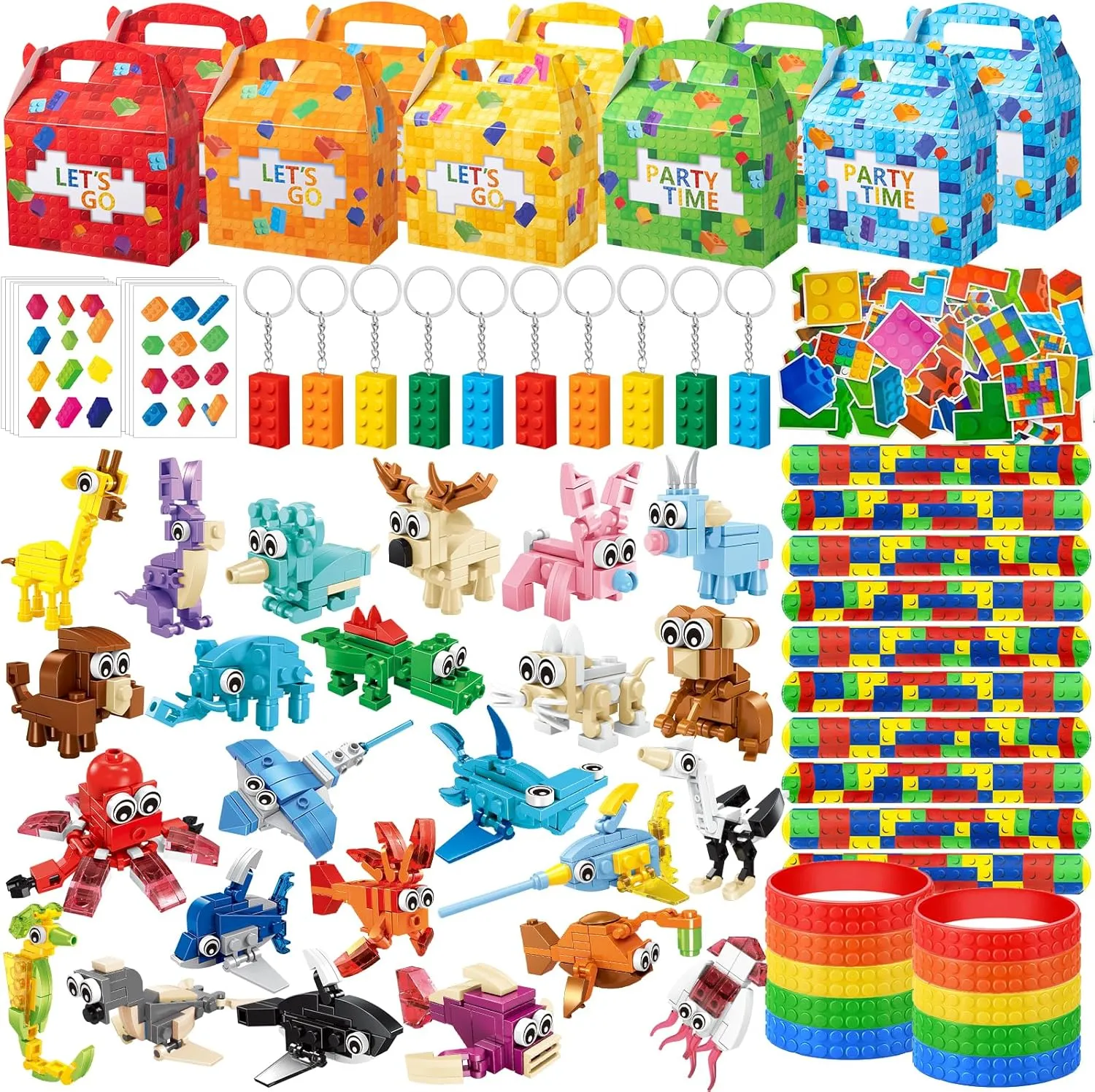 Building Blocks Party Favors with Animal Building Blocks for Kids Birthday Party Supplies