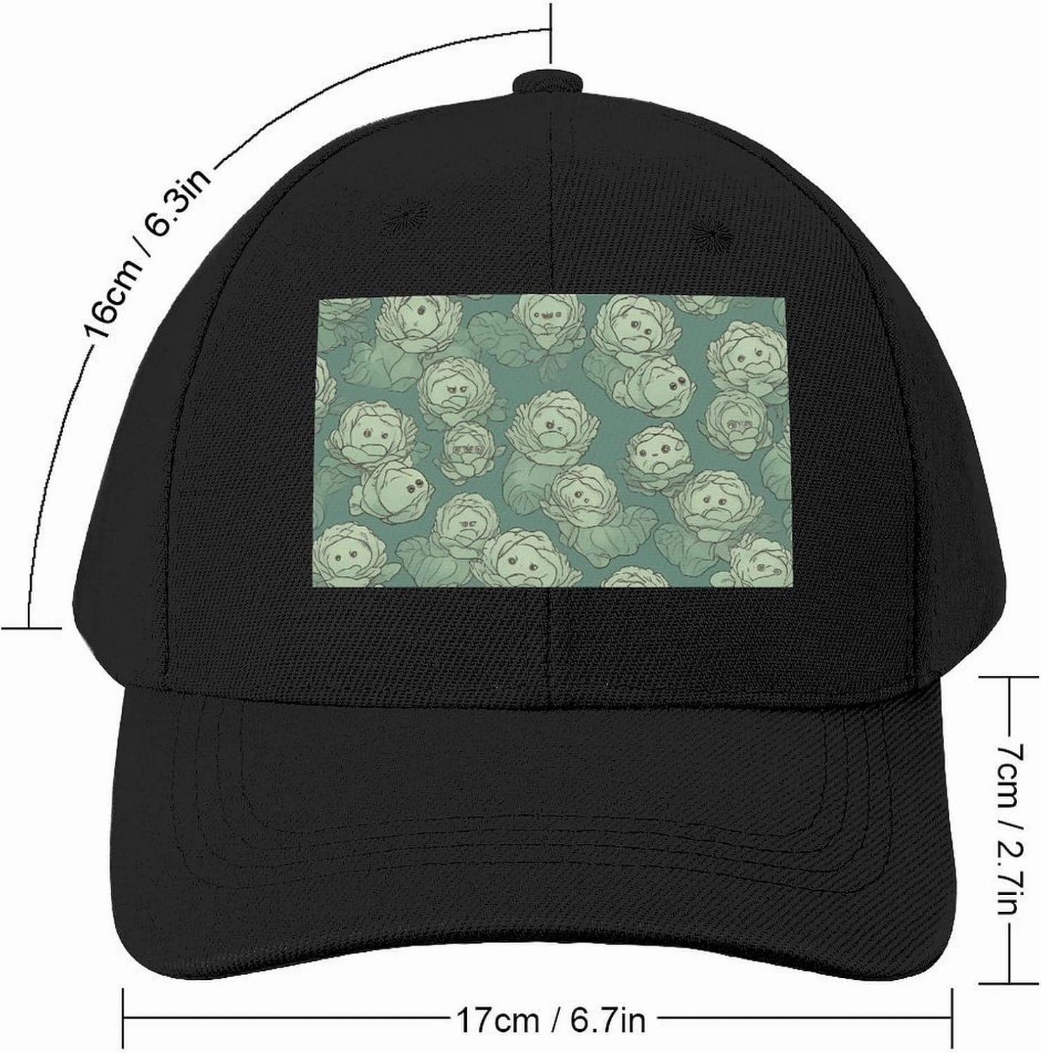 Cabbage Pattern Baseball Hat Adjustable Fashionable Dad Hat Baseball Caps Outdoor Golf Hat for Men Women