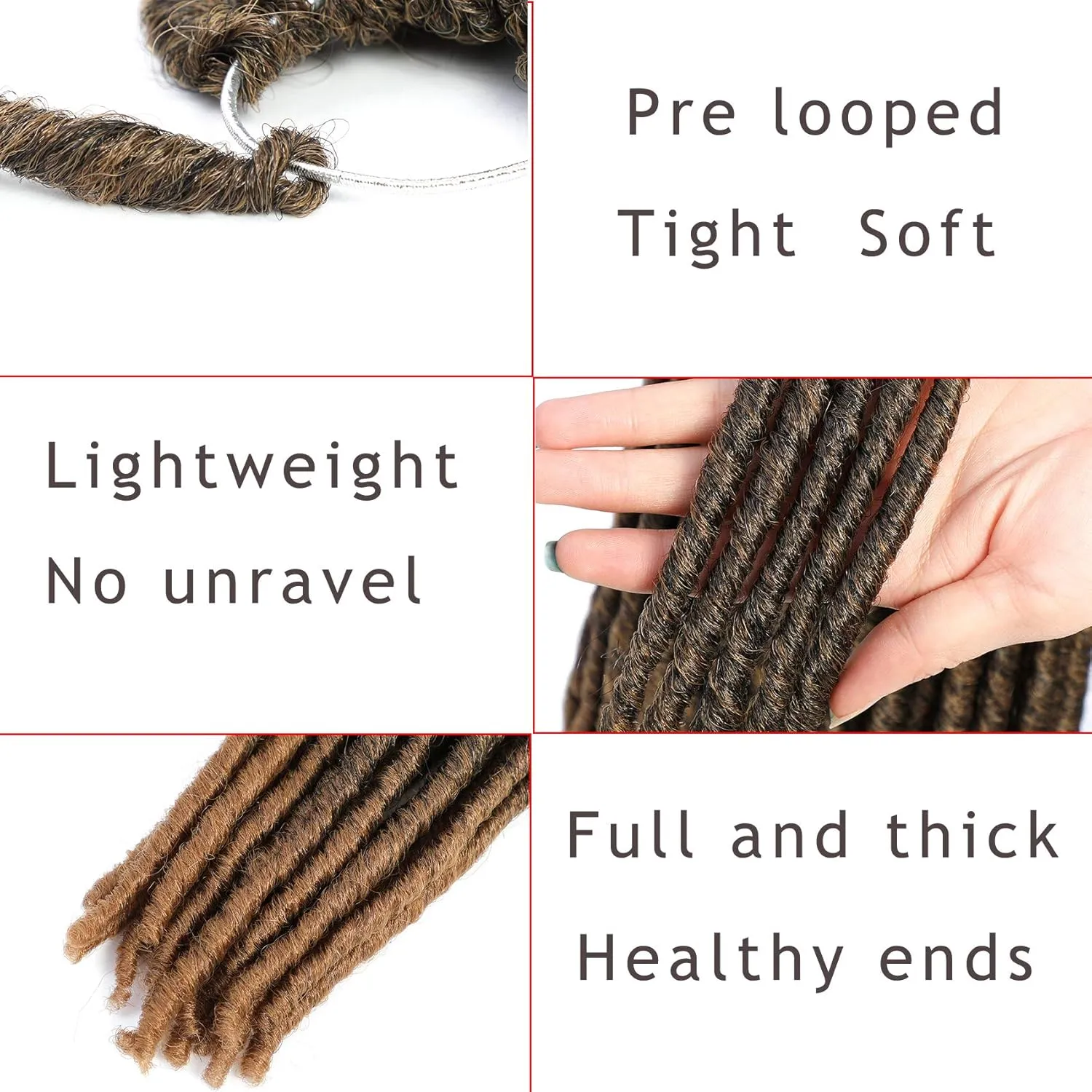 Callia Dreadlock Crochet Hair 14 Inch Dreadlocks Crochet Braids Faux Locs Crochet Hair for Black Women 6 Packs Crochet Dreadlocks Bomba Faux Locs Dread Synthetic Dreadlocks Braids T27
