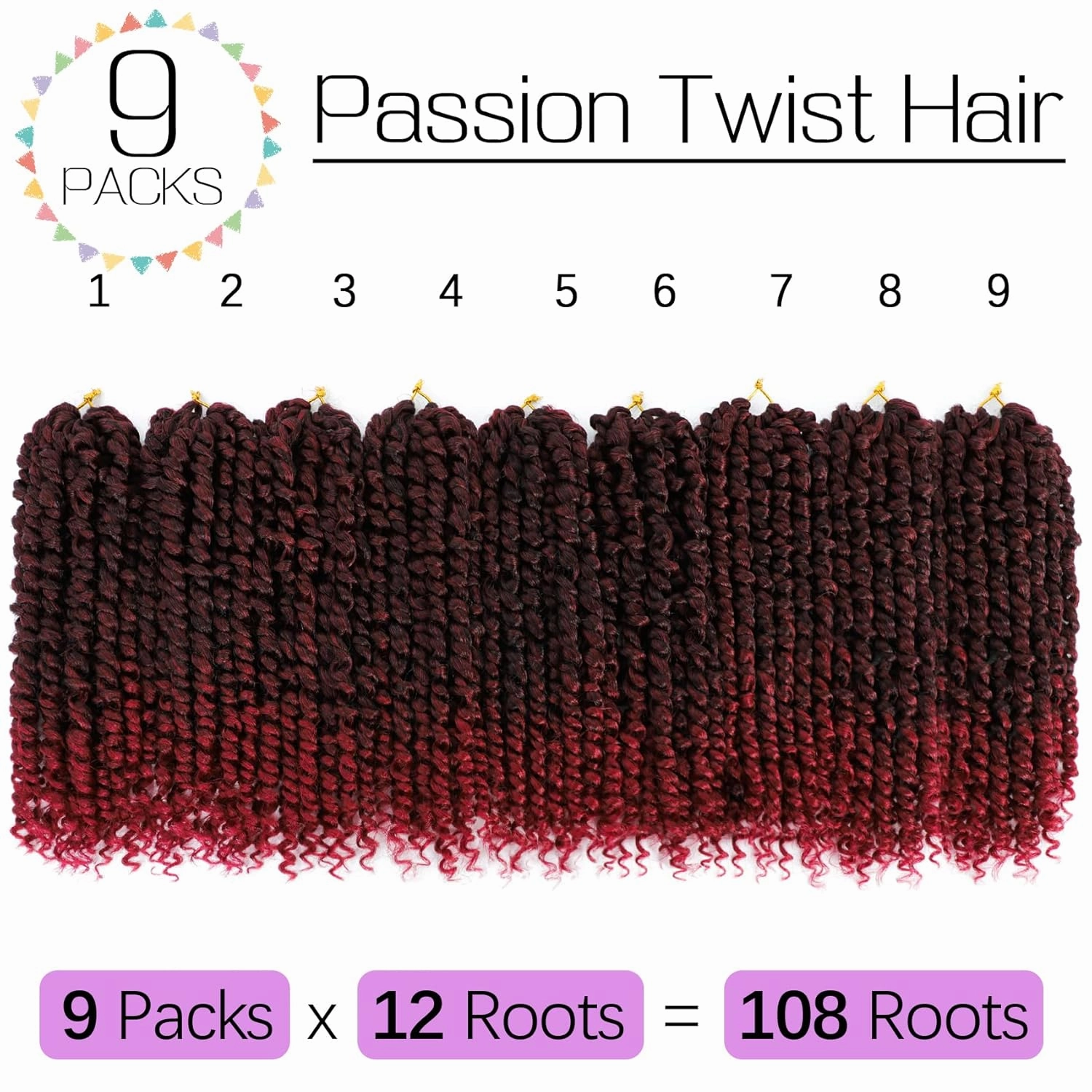 Callia Passion Twist Crochet Hair 10 Inch Passion Twist Hair 9Packs PreLooped Crochet Hair For Black Women Pretwisted Crochet Passion Twist Hair Tbug