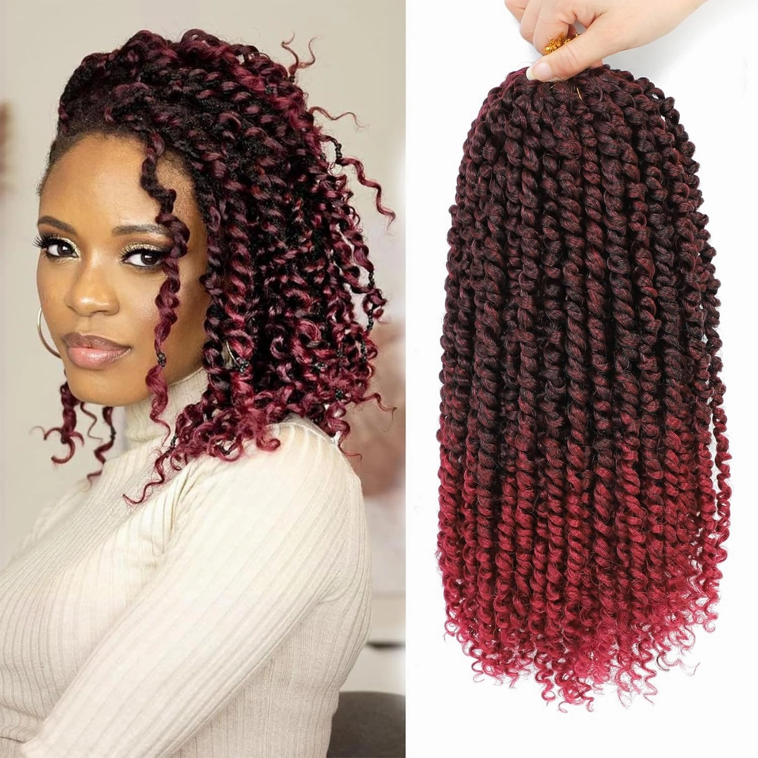 Callia Passion Twist Crochet Hair 10 Inch Passion Twist Hair 9Packs PreLooped Crochet Hair For Black Women Pretwisted Crochet Passion Twist Hair Tbug