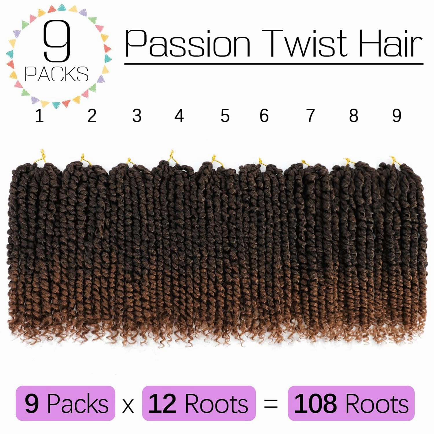 Callia Passion Twist Hair 10 Inch 9 Packs Pre twisted Passion Twist Crochet Hair Pre Looped Crochet Hair for Black Women, Soft Crochet Passion Twist Hair T30