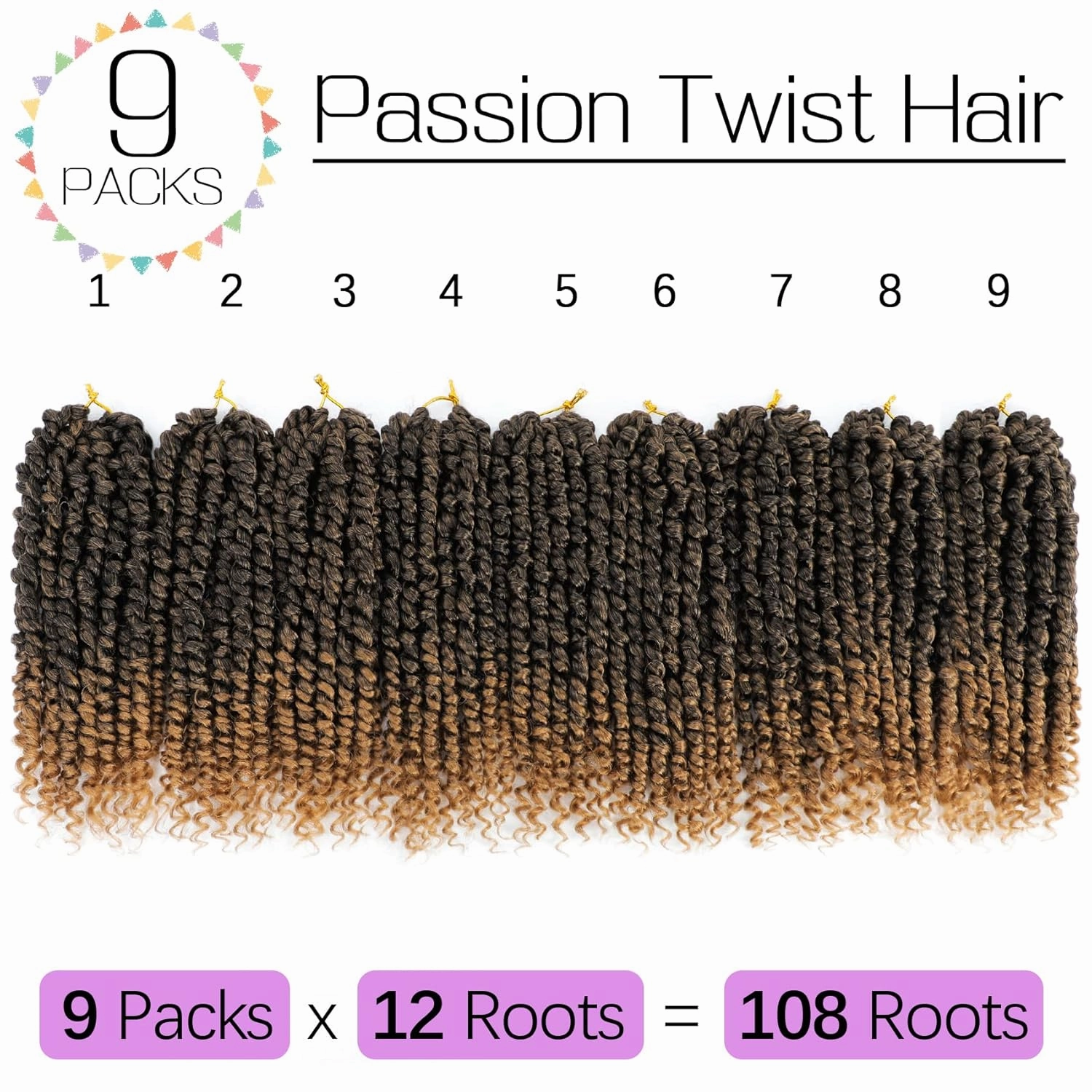 Callia Passion Twist Hair 10 Inch Passion Twist Crochet Hair for Black Women 9 Packs Crochet passion twist hair pre looped crochet hair T27