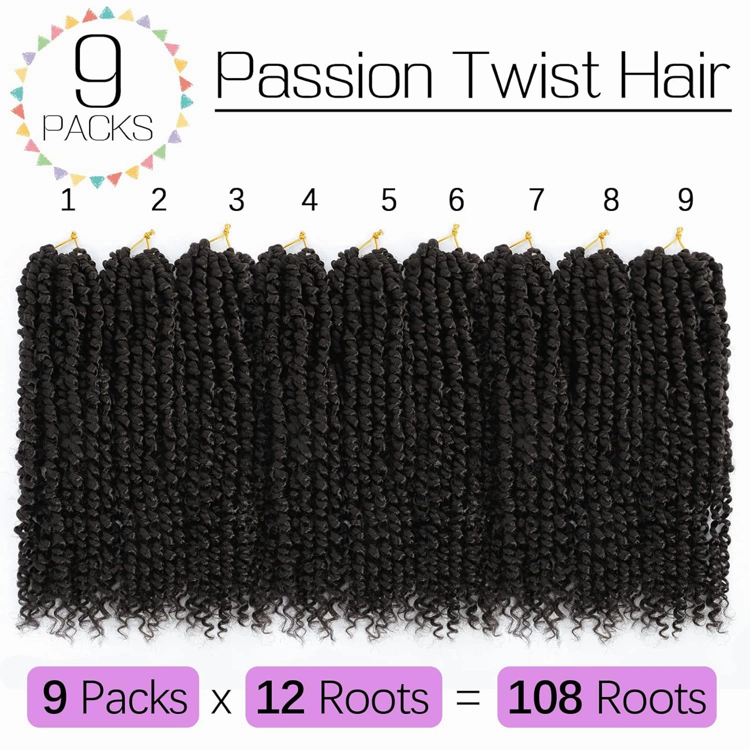 Callia Passion Twist Hair 12 Inch 9 Packs Pre twisted Passion Twist Crochet Hair Pre Looped Crochet Hair for Black Women, Soft Crochet Passion Twist Hair #4