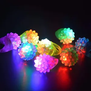 C&H Solutions C&H LED Light Up Jelly Bumpy Rings Toys - Assorted 36 ct Pack