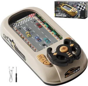 Car Adventure Toy with Steering Wheel,Steering Wheel Toy with Music,Interactive Simulation Driving Toddler Simulated Driving Racing Car Game with Sound Age 3  Year Old (White)