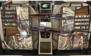 Car Seat Back Gun Rack, 2 Pack Automotive Truck Racks for Hunting Gear, Backseat Organizer With Molle Panel, Storage Pockets, Universal Bag for Truck SUV