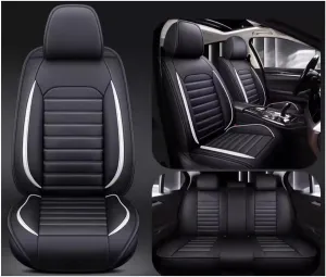 Car Seat Covers Full Set for Ligier JS50 2000-2024, Universal Leather Car Seat Cover Waterproof Custom Automotive Seat Covers Protector(White)