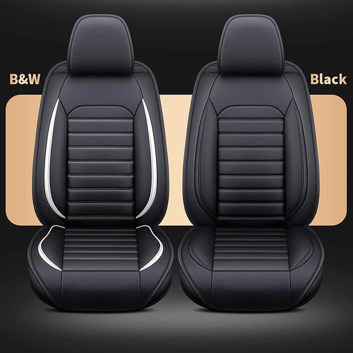 Car Seat Covers Full Set for Ligier JS50 2000-2024, Universal Leather Car Seat Cover Waterproof Custom Automotive Seat Covers Protector(White)