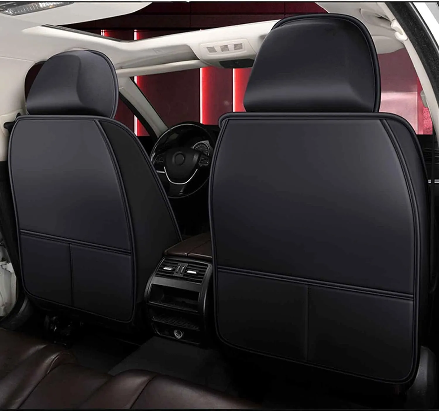 Car Seat Covers Full Set for Ligier JS50 2000-2024, Universal Leather Car Seat Cover Waterproof Custom Automotive Seat Covers Protector(White)
