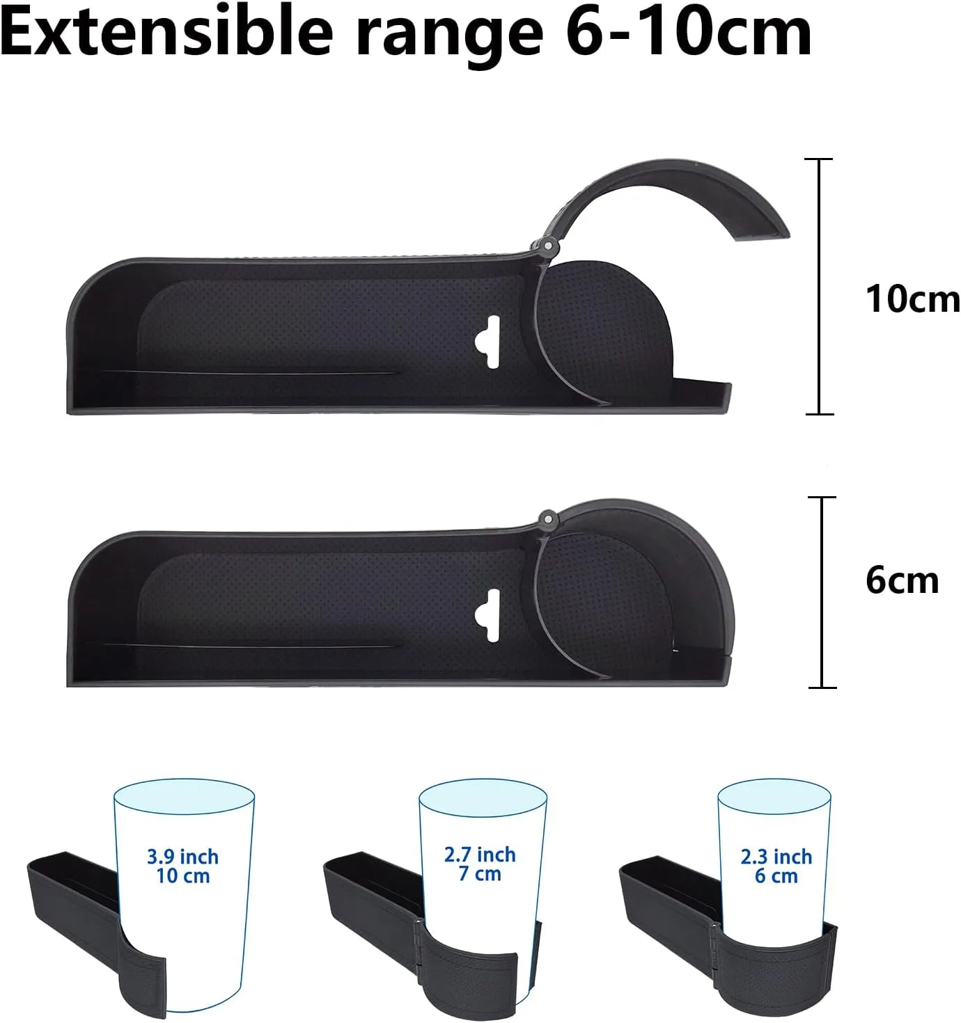 Car seat gap filler organizer,multifunctional car seat organizer,Adjustable Cup Holder car console side storage box Holders phone, sunglasses,car accessories(Black)