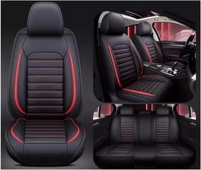 Car Seat Covers Full Set for Ligier JS50 2000-2024, Universal Leather Car Seat Cover Waterproof Custom Automotive Seat Covers Protector(Red)
