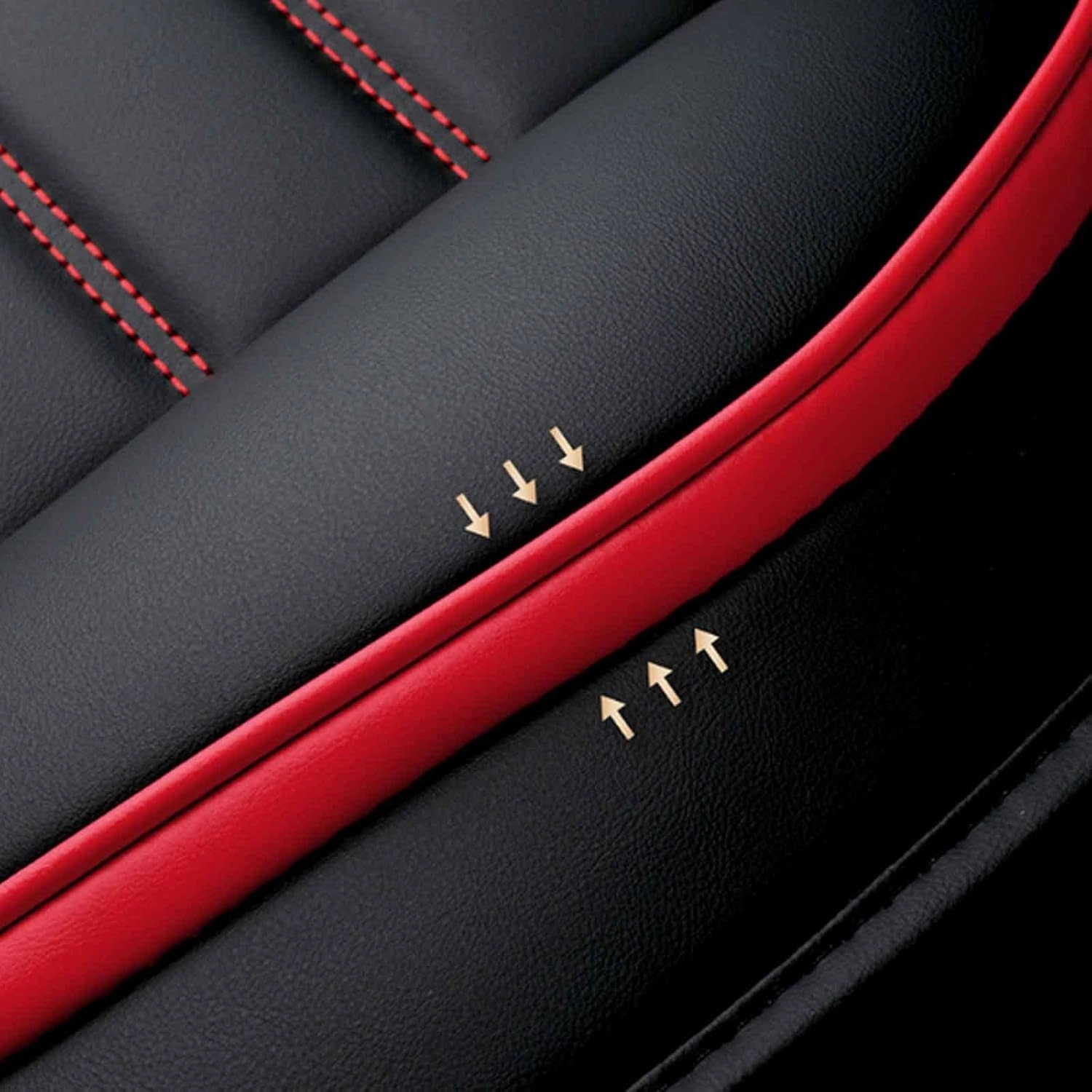 Car Seat Covers Full Set for Ligier JS50 2000-2024, Universal Leather Car Seat Cover Waterproof Custom Automotive Seat Covers Protector(Red)