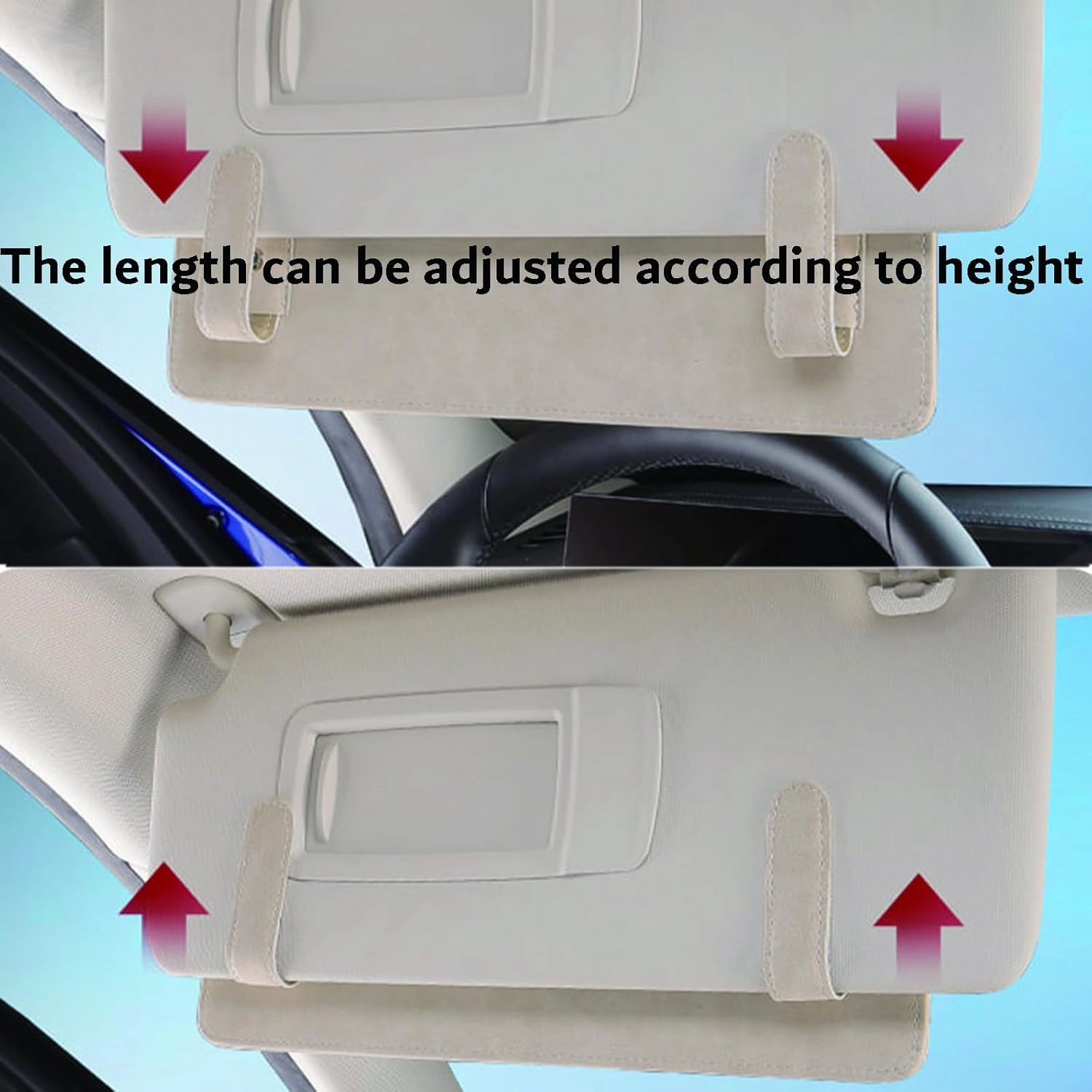 Car Sun Visor Extender for Audi A6 Sedan C7 Facelift 5 Seats 2015 2016 2017 2018 UV Protection Anti-Glare Sun Blocker,Adjustable Stable Car Sun Visor Extension Clip,Grey-with Storage Bag