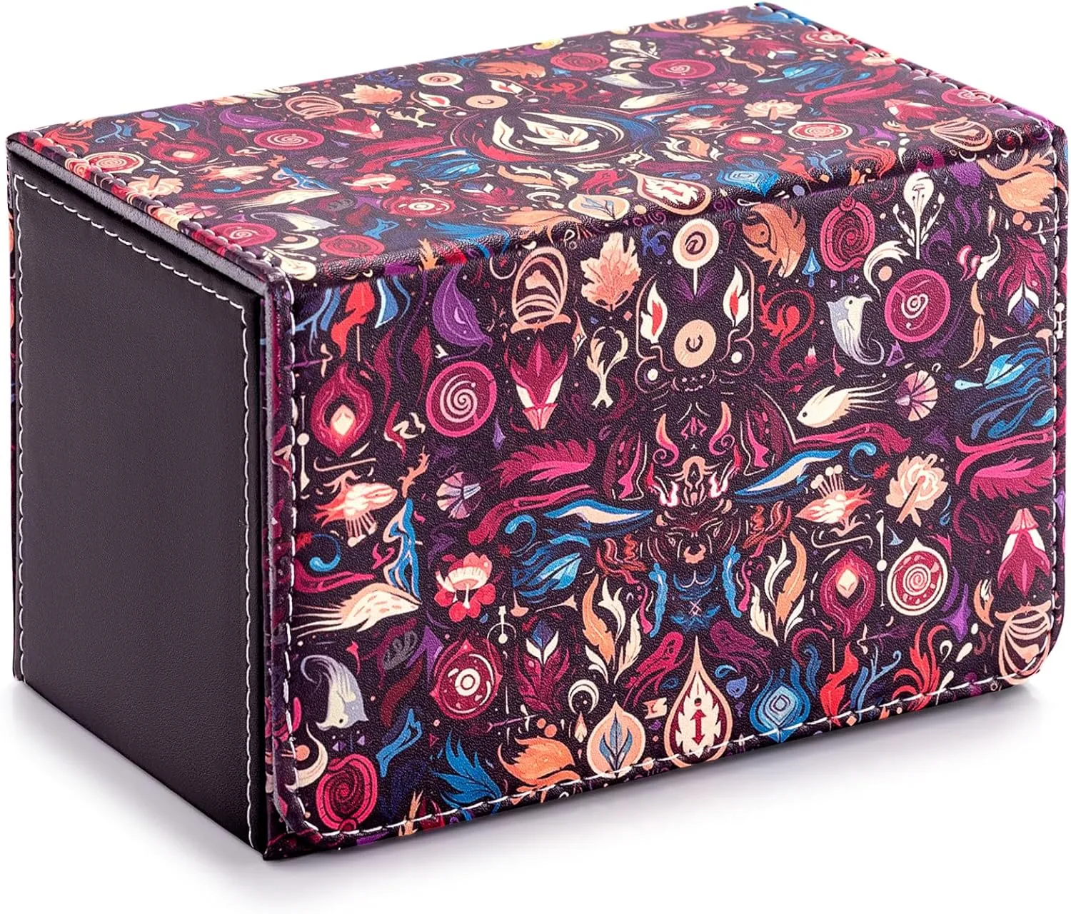 Card Deck Box compatible with MTG Card - Holds 220  Single Sleeved Cards, Trading Card Storage Box fits TCG/PTCG/YGO Cards, Sport Cards Deck Case with 2 Dividers - Mystic Enchanted Realm