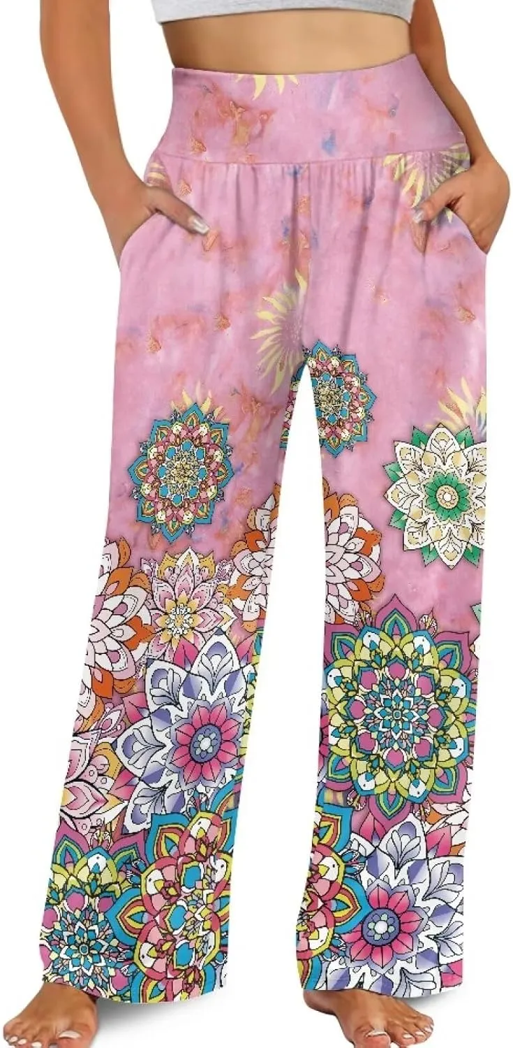 Casual Pants Women Wide Leg Dress Pants High Waisted Loose Fit Work Travel Trousers with Pockets S-3XL