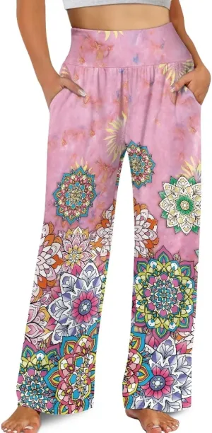 Casual Pants Women Wide Leg Dress Pants High Waisted Loose Fit Work Travel Trousers with Pockets S-3XL