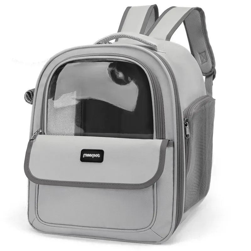 Cat Backpack Carrier with Side Opening– Large Mesh Dog & Cat Backpack for Comfortable Hiking and Outdoor Travel Adventures