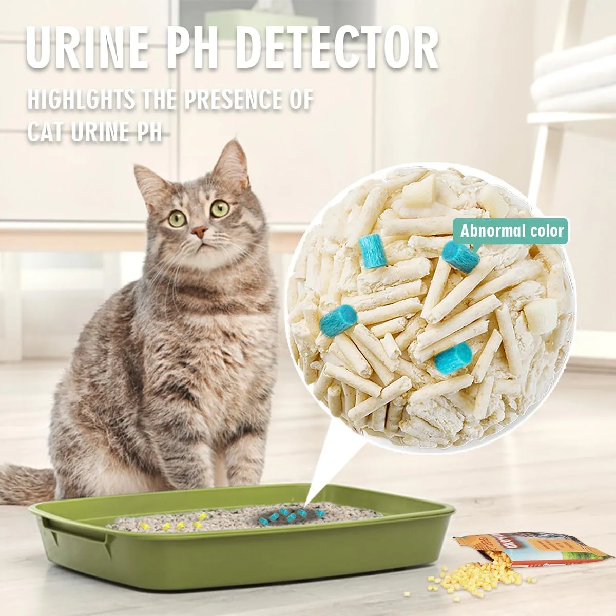 Cat Litter Self-Checking Particles – Monitor Your Cat’s Health Daily with Smart Litter That Detects pH, Blood & Early Illness Signs (Brown, 50 g)