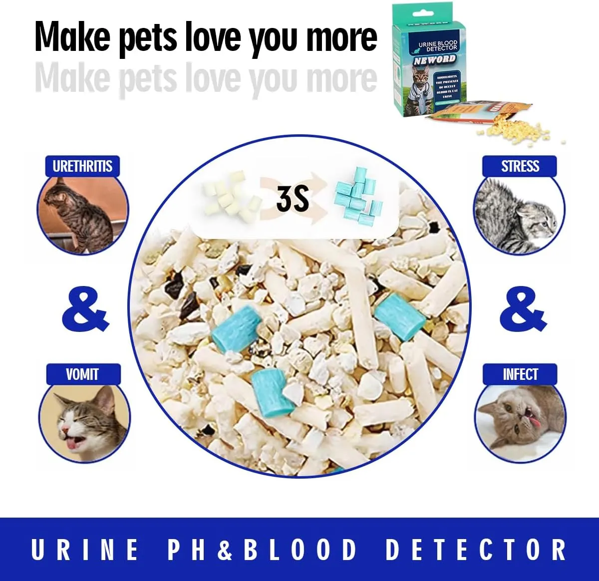 Cat Litter Self-Checking Particles – Monitor Your Cat’s Health Daily with Smart Litter That Detects pH, Blood & Early Illness Signs (Brown, 50 g)