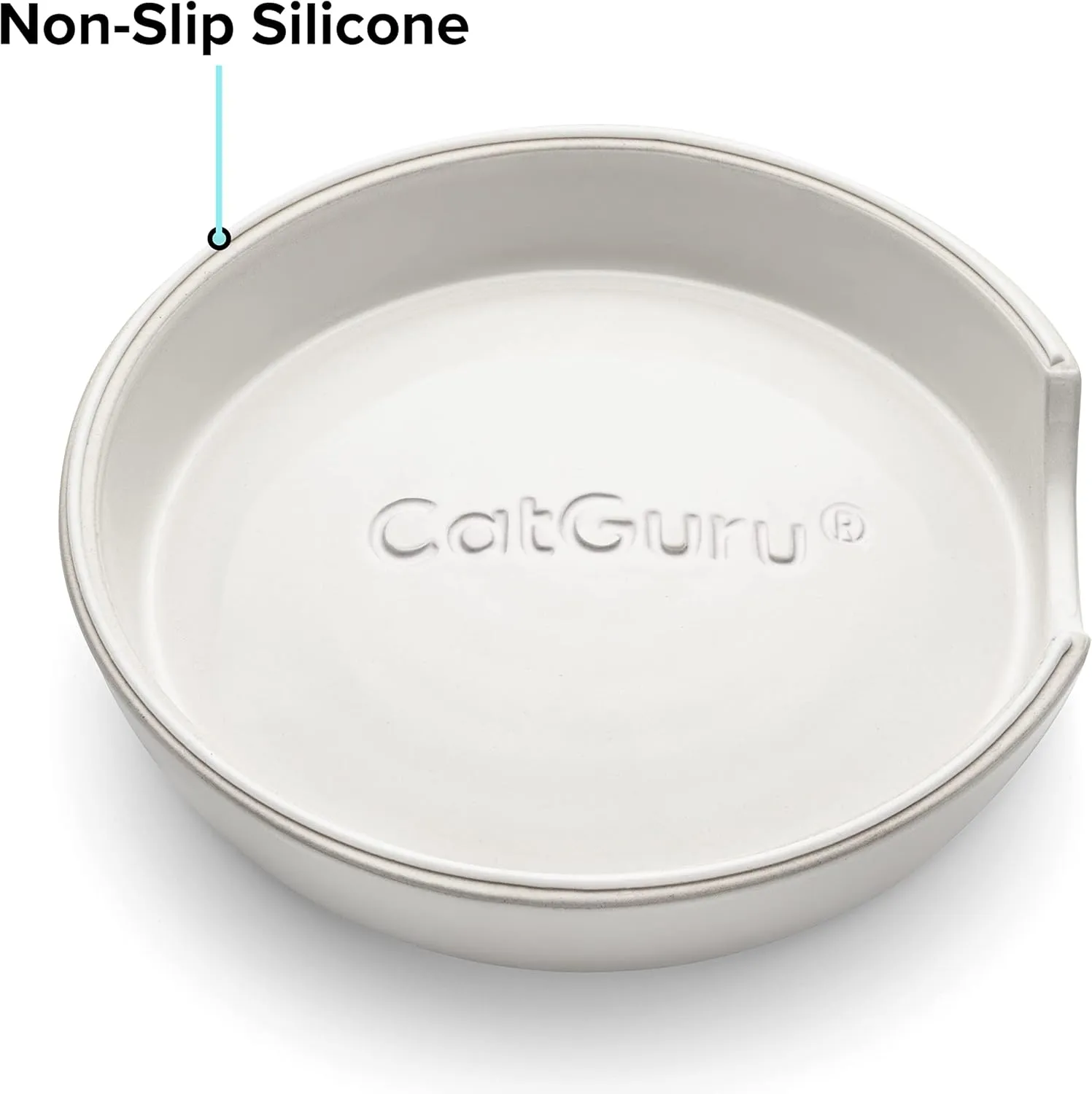 CatGuru Cat Bowls, Whisker Friendly Cat Food Bowl for Indoor Cats, Reliefs Whisker Fatigue, Wide Pet Bowl, Non Slip Pet Feeding Bowls, Shallow Kitten Dish (Set of 2, Ceramic, White)