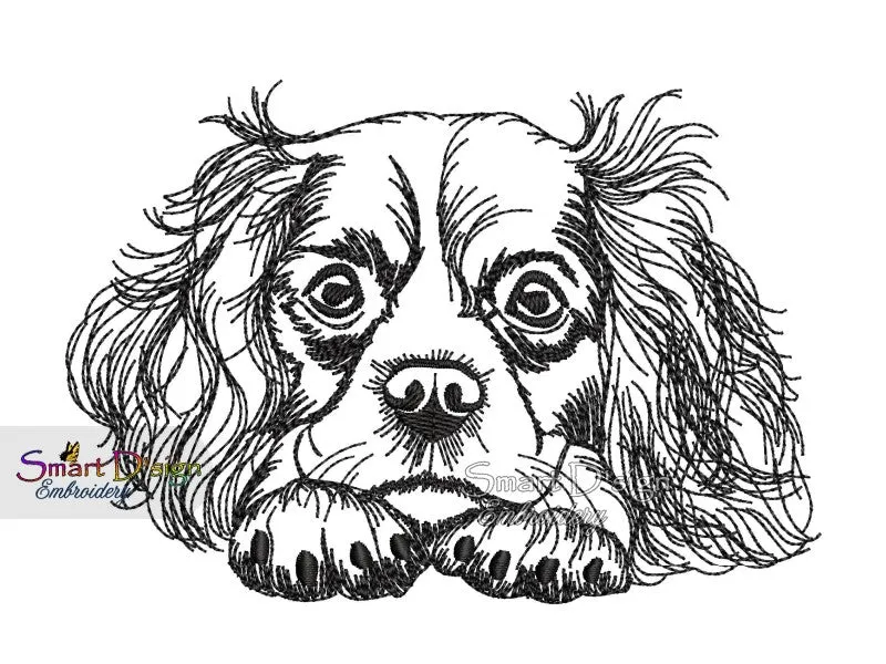 CAVALIER KING CHARLES SPANIEL Sketch Motif