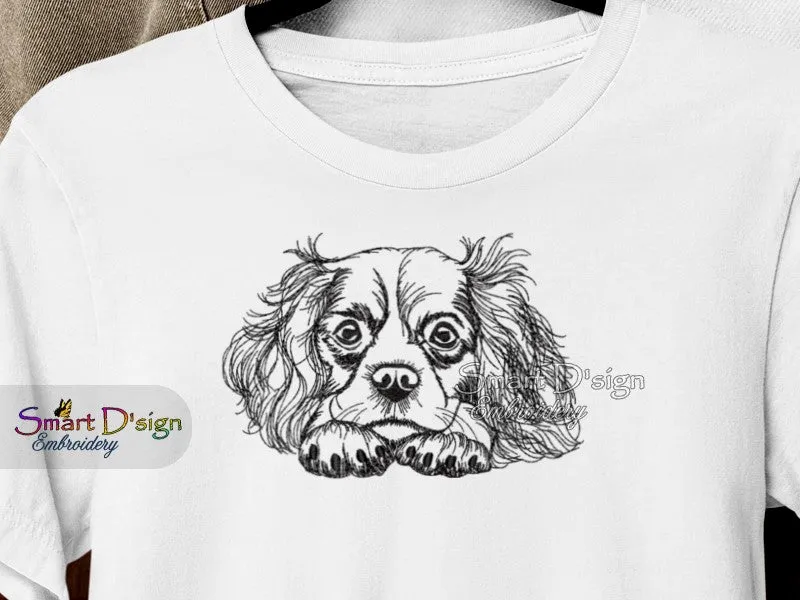 CAVALIER KING CHARLES SPANIEL Sketch Motif