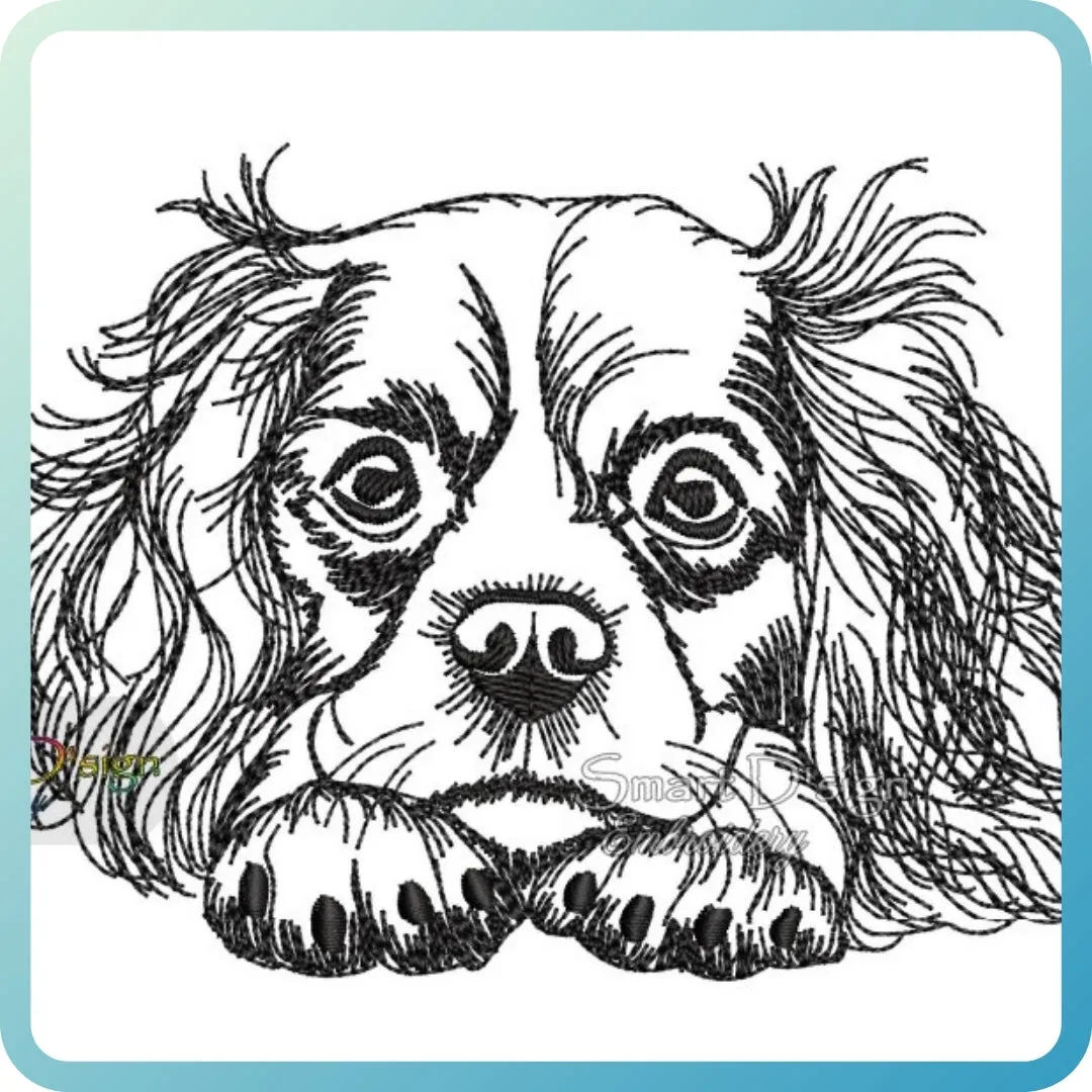 CAVALIER KING CHARLES SPANIEL Sketch Motif