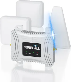 Cell Phone Booster for Home up to 9000 Sq Ft, Cell Phone Signal Booster with 2 Indoor Antennas & 1 Outdoor Antenna & 4 Rolls of RG6 Cables for All Carriers on Band 5/12/13/17, FCC Approved