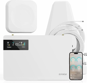 Cell Phone Signal Booster for Home and Office Up to 5500 sq ft Boost 5G 4G LTE for All US Carriers - Verizon AT&T T-Mobile & More, Cell Phone Booster with LCD & APP Service FCC Approved