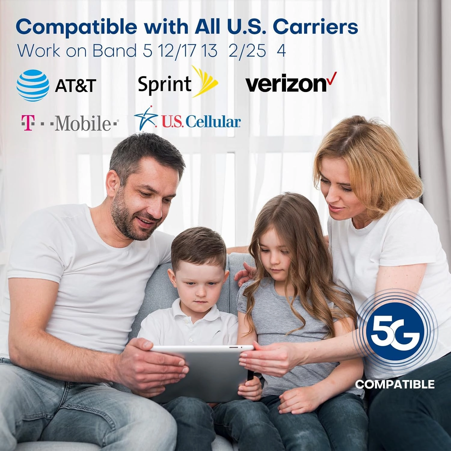 Cell Phone Signal Booster for Home and Office Up to 5500 sq ft Boost 5G 4G LTE for All US Carriers - Verizon AT&T T-Mobile & More, Cell Phone Booster with LCD & APP Service FCC Approved