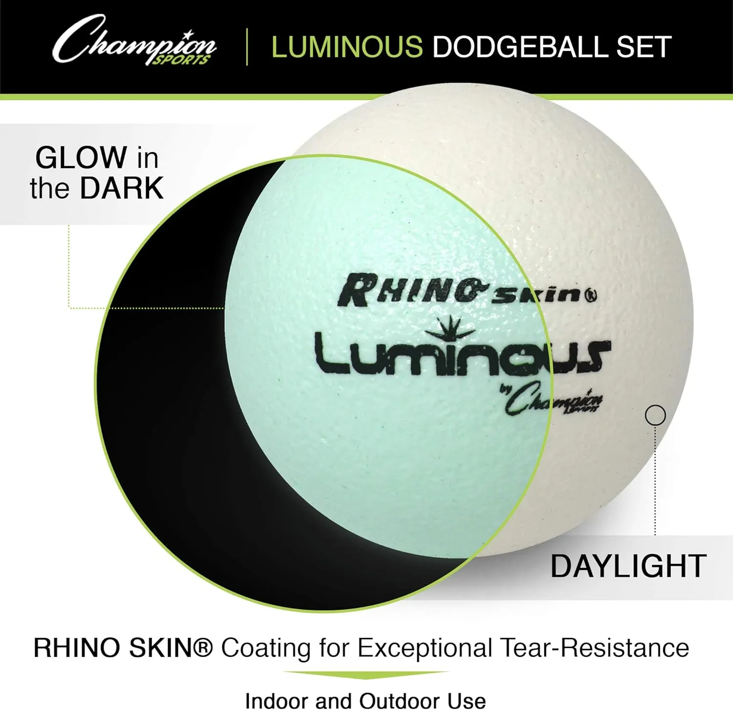 Champion Sports Rhino Skin Luminous Dodgeball Set